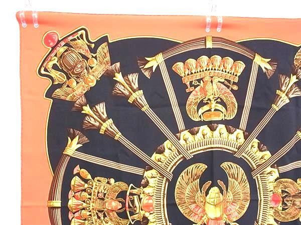 HERMES エルメス スカーフ カレ90 マルチカラー シルク100％ レディース Caty 古代エジプト スカラベ柄
