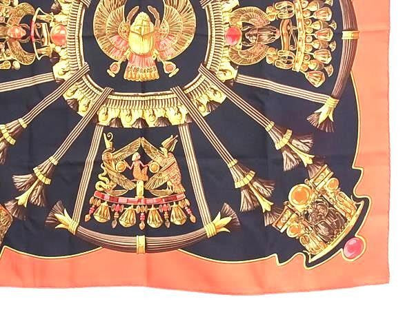 HERMES エルメス スカーフ カレ90 マルチカラー シルク100％ レディース Caty 古代エジプト スカラベ柄