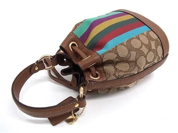 COACH コーチ ハンドバッグ シグネチャー C5639 ブラウン系 マルチカラー キャンバス×レザー レディース 2WAY クロスボディ ショルダー 新品未使用展示品