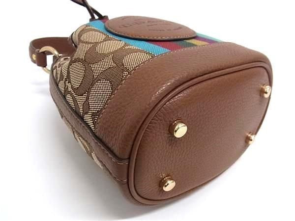 COACH コーチ ハンドバッグ シグネチャー C5639 ブラウン系 マルチカラー キャンバス×レザー レディース 2WAY クロスボディ ショルダー 新品未使用展示品