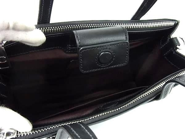 COACH コーチ ハンドバッグ ニーナ スモール CR097 ブラック系 レザー レディース 2WAY クロスボディ ショルダー 斜め掛け シルバー金具 美品