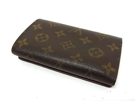LOUIS VUITTON ルイヴィトン 二つ折り財布 ポルトモネ ビエトレゾール M61730 ブラウン系 モノグラム レディース ゴールド金具 美品