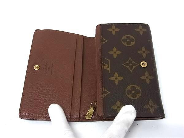 LOUIS VUITTON ルイヴィトン 二つ折り財布 ポルトモネ ビエトレゾール M61730 ブラウン系 モノグラム レディース ゴールド金具 美品