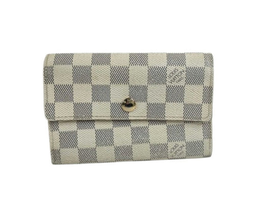LOUIS VUITTON ルイヴィトン 三つ折り財布 ポルトフォイユ アレクサンドラ N63068 アズール系 ダミエ アズール ユニセックス ゴールド金具