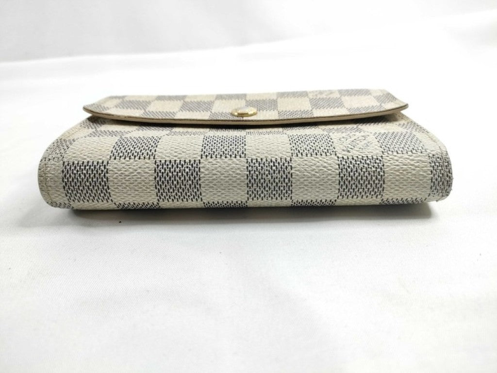 LOUIS VUITTON ルイヴィトン 三つ折り財布 ポルトフォイユ アレクサンドラ N63068 アズール系 ダミエ アズール ユニセックス ゴールド金具