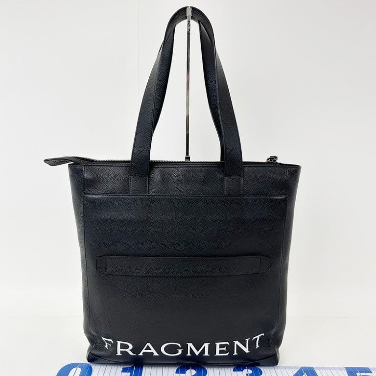 BVLGARI ブルガリ トートバッグ フラグメントデザインコラボ ブラック系 レザー メンズ シルバー金具 美品