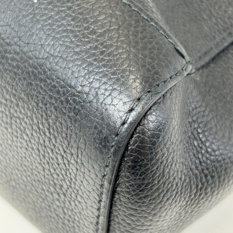 BVLGARI ブルガリ トートバッグ フラグメントデザインコラボ ブラック系 レザー メンズ シルバー金具 美品