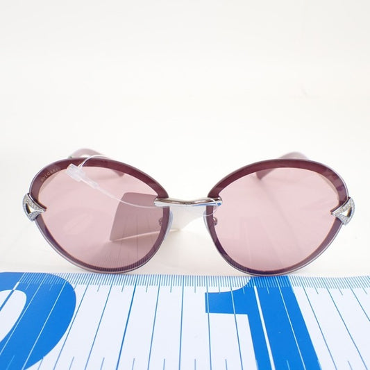 BVLGARI ブルガリ サングラス ディーバドリーム 6101-B ピンク系 シルバー メタル レディース ラインストーン 美品