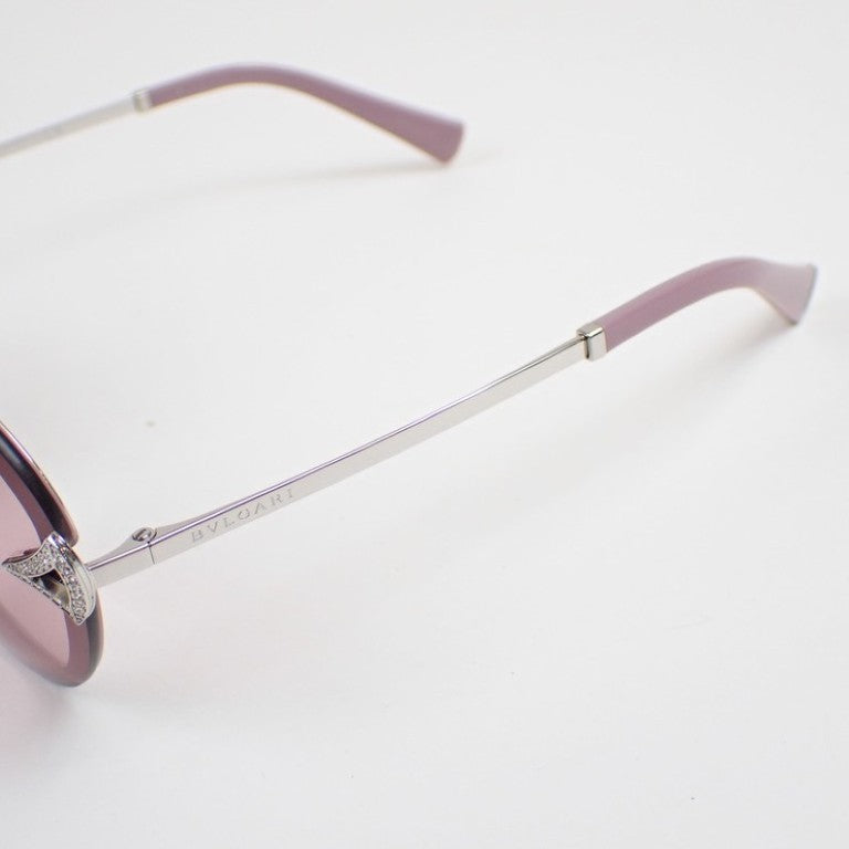 BVLGARI ブルガリ サングラス ディーバドリーム 6101-B ピンク系 シルバー メタル レディース ラインストーン 美品