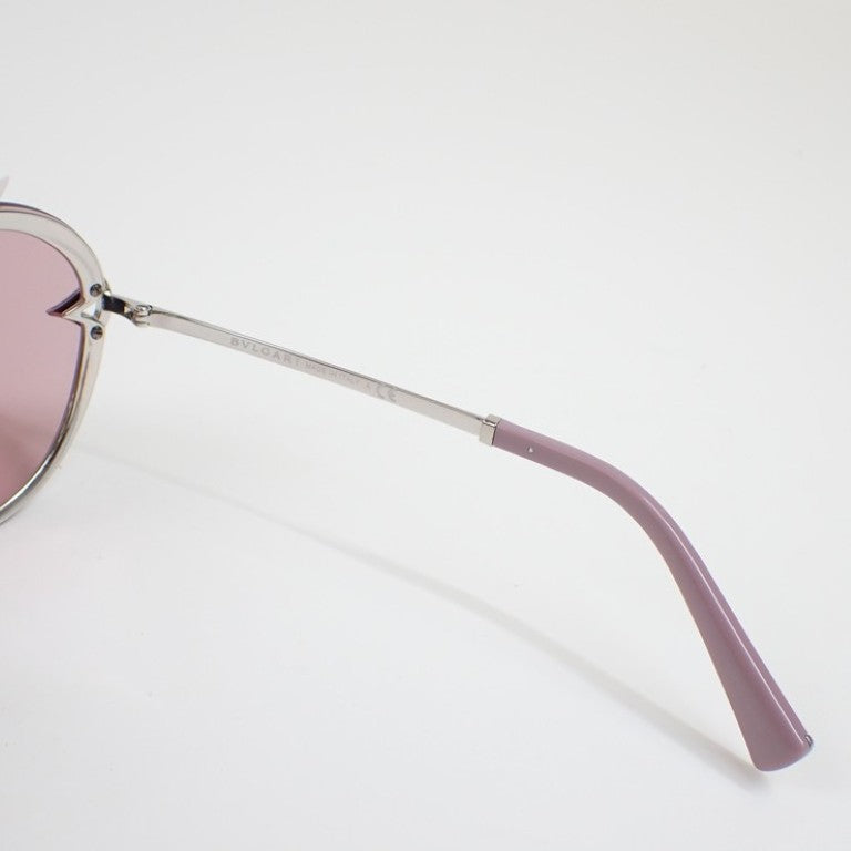 BVLGARI ブルガリ サングラス ディーバドリーム 6101-B ピンク系 シルバー メタル レディース ラインストーン 美品