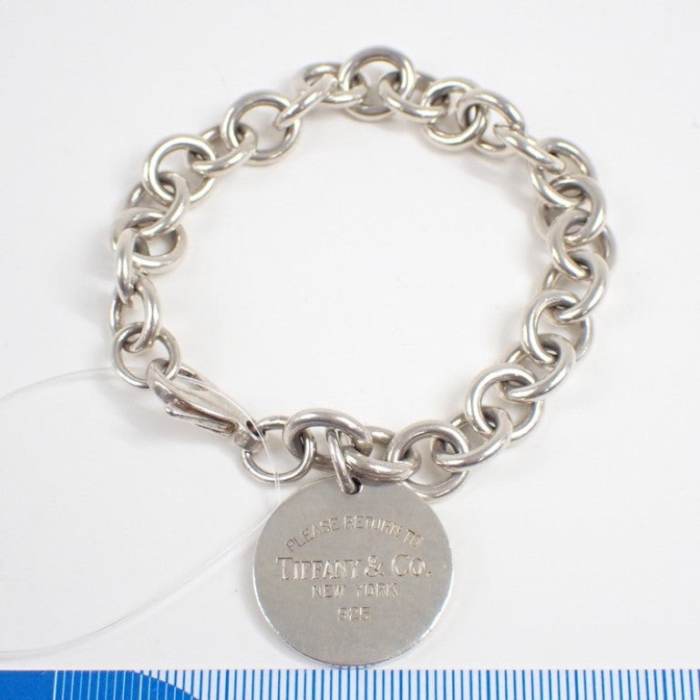 Tiffany&Co. ティファニー ブレスレット リターン トゥ ティファニー ラウンドタグ ブレスレット シルバー系 SV925 レディース 美品