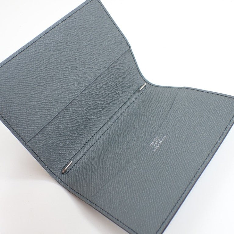 HERMES エルメス 手帳カバー アジェンダGM ネイビー×グレー系 エプソン ユニセックス バイカラー 超美品