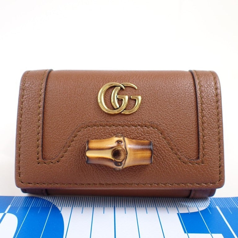 GUCCI グッチ キーケース バンブー GGマーモント ダイアナ 658636 ブラウン系 レザー ユニセックス 6連 ゴールド金具 超美品