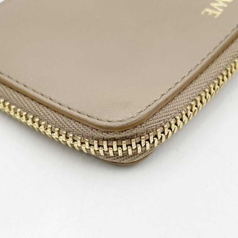 LOEWE ロエベ カードケース フラグメントケース CANBZ40 ベージュ系 カーフ ユニセックス コインケース ゴールド金具 美品