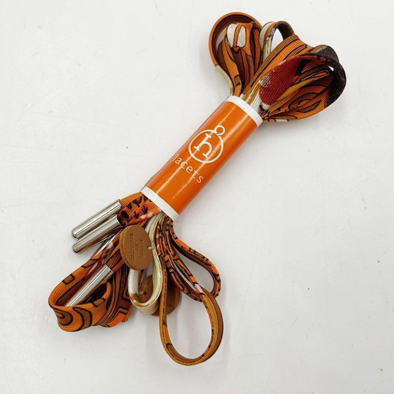 HERMES エルメス シューレース クツひも プティアッシュ マルチカラー系 シルク ユニセックス 超美品