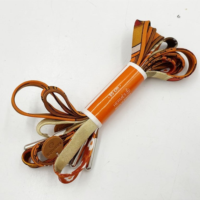 HERMES エルメス シューレース クツひも プティアッシュ マルチカラー系 シルク ユニセックス 超美品