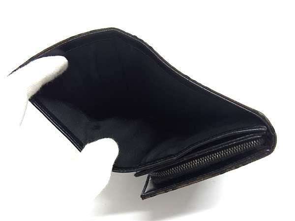 FENDI フェンディ 二つ折り財布 ズッキーノ 8M0029 ブラウン系 ブラック系 キャンバス レザー レディース 美品