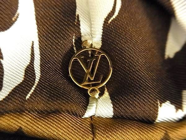 LOUIS VUITTON ルイヴィトン シュシュ シュシュ LVサファリ M98164 ブラウン系 シルク100% レディース モノグラム 超美品
