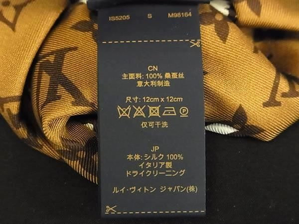 LOUIS VUITTON ルイヴィトン シュシュ シュシュ LVサファリ M98164 ブラウン系 シルク100% レディース モノグラム 超美品