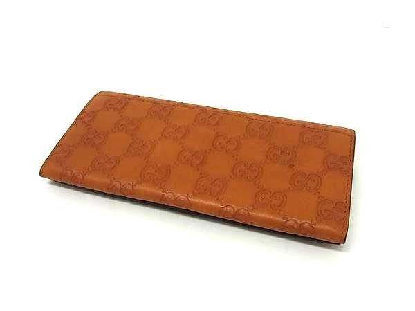 GUCCI グッチ 長財布 グッチシマ 146229 オレンジブラウン系 レザー レディース 二つ折り財布 超美品