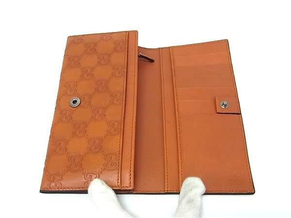 GUCCI グッチ 長財布 グッチシマ 146229 オレンジブラウン系 レザー レディース 二つ折り財布 超美品