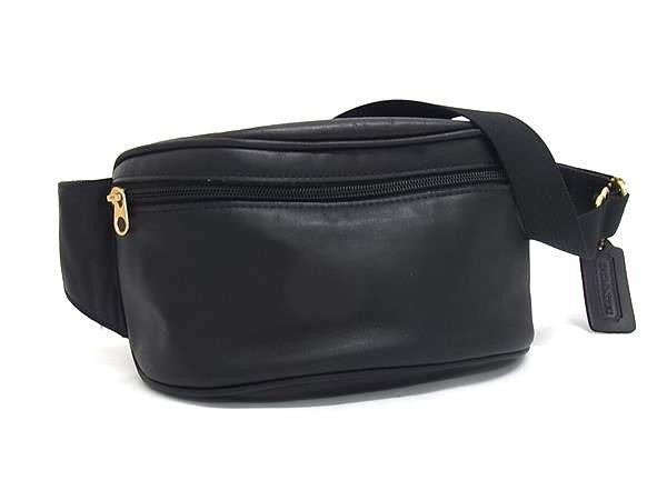 COACH コーチ ウエストポーチ ウエストバッグ 0515 ブラック系 グラブタンレザー ユニセックス オールドコーチ 美品