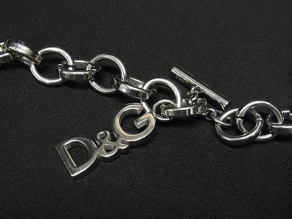 DOLCE＆GABBANA ドルチェ&ガッバーナ ネックレス D&Gロゴ付き クロス ネックレス シルバー系 メタル ユニセックス 美品