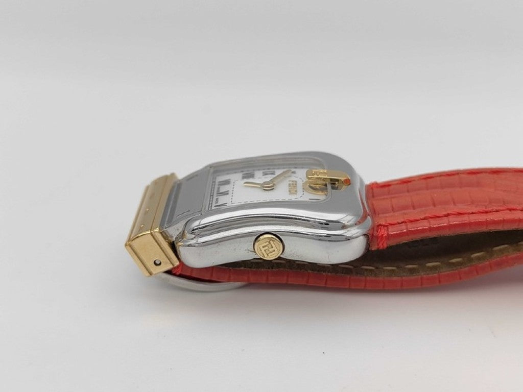 FENDI フェンディ 時計 3800L シェル文字盤 シルバー ゴールド ブラウン系 ステンレス レディース 美品