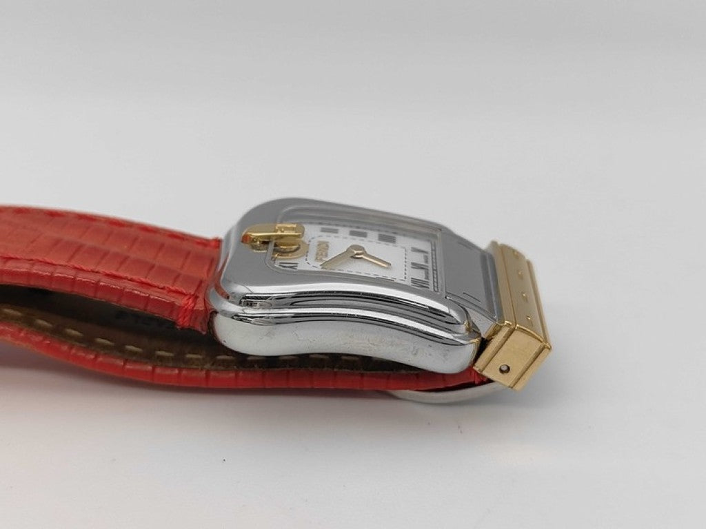 FENDI フェンディ 時計 3800L シェル文字盤 シルバー ゴールド ブラウン系 ステンレス レディース 美品
