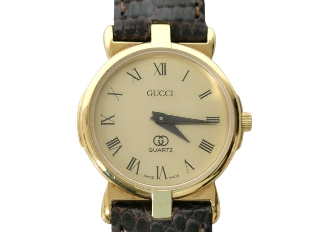 GUCCI グッチ 時計 3400F L ゴールド ブラウン系 ステンレス レディース 美品