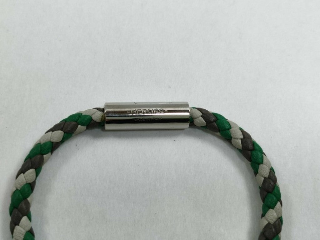HERMES エルメス ブレスレット ゴリアテ マルチカラー系 レザー レディース シルバー金具 美品