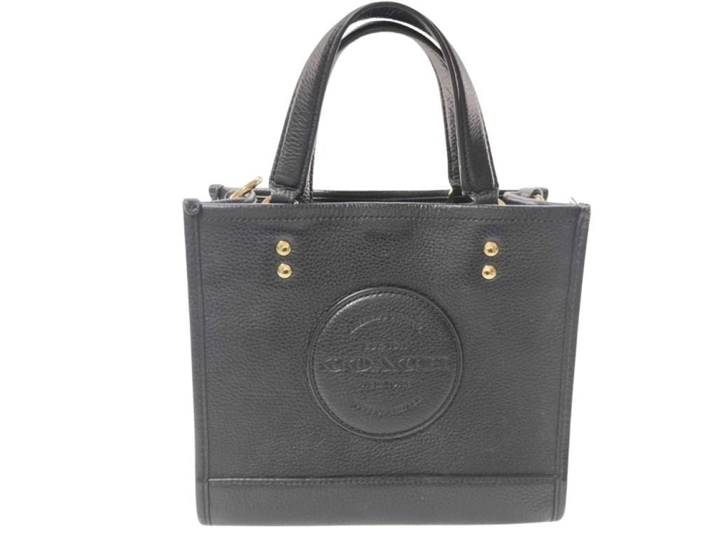 COACH コーチ ハンドバッグ C5268 ブラック系 レザー レディース 2WAY トートバッグ ショルダーバッグ ゴールド金具 美品