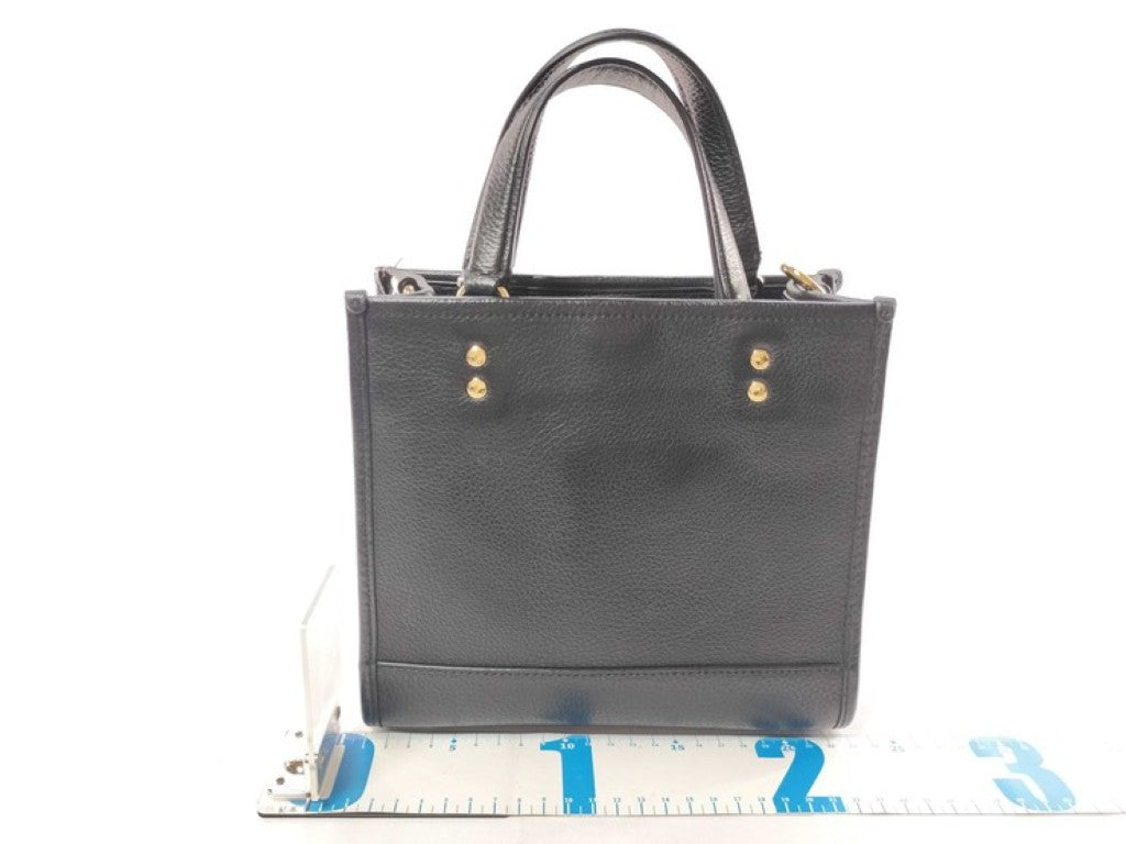 COACH コーチ ハンドバッグ C5268 ブラック系 レザー レディース 2WAY トートバッグ ショルダーバッグ ゴールド金具 美品
