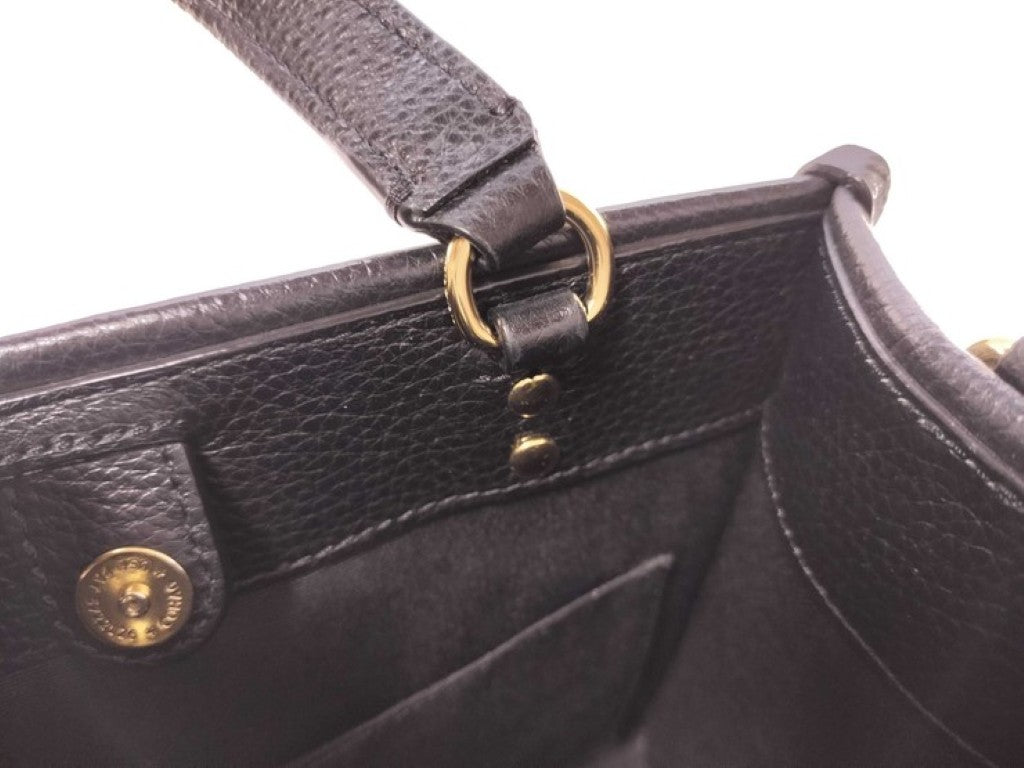 COACH コーチ ハンドバッグ C5268 ブラック系 レザー レディース 2WAY トートバッグ ショルダーバッグ ゴールド金具 美品