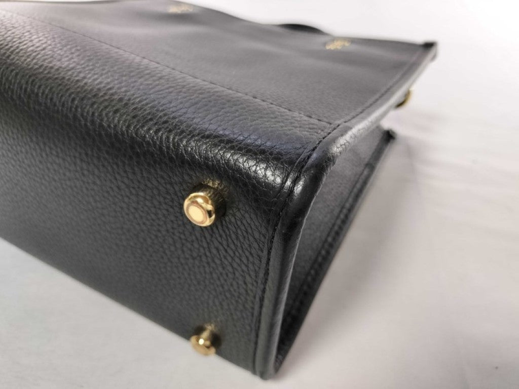 COACH コーチ ハンドバッグ C5268 ブラック系 レザー レディース 2WAY トートバッグ ショルダーバッグ ゴールド金具 美品