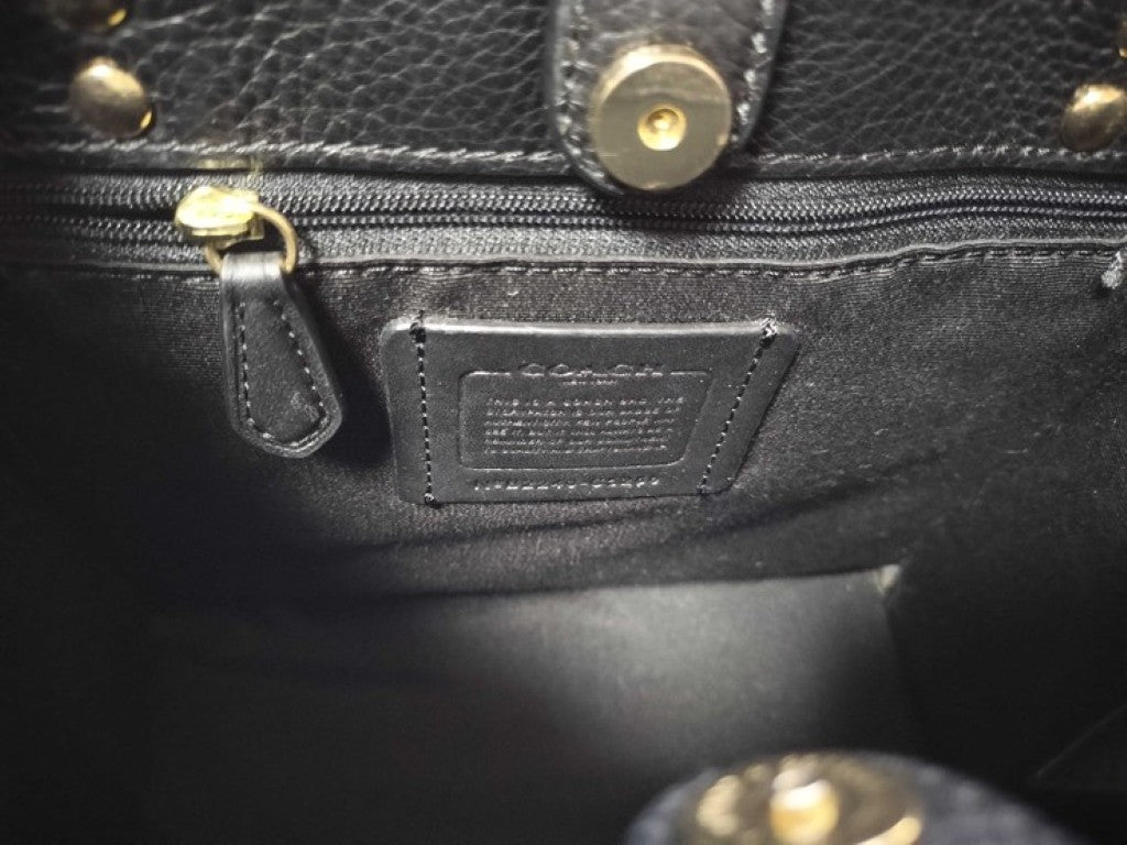 COACH コーチ ハンドバッグ C5268 ブラック系 レザー レディース 2WAY トートバッグ ショルダーバッグ ゴールド金具 美品