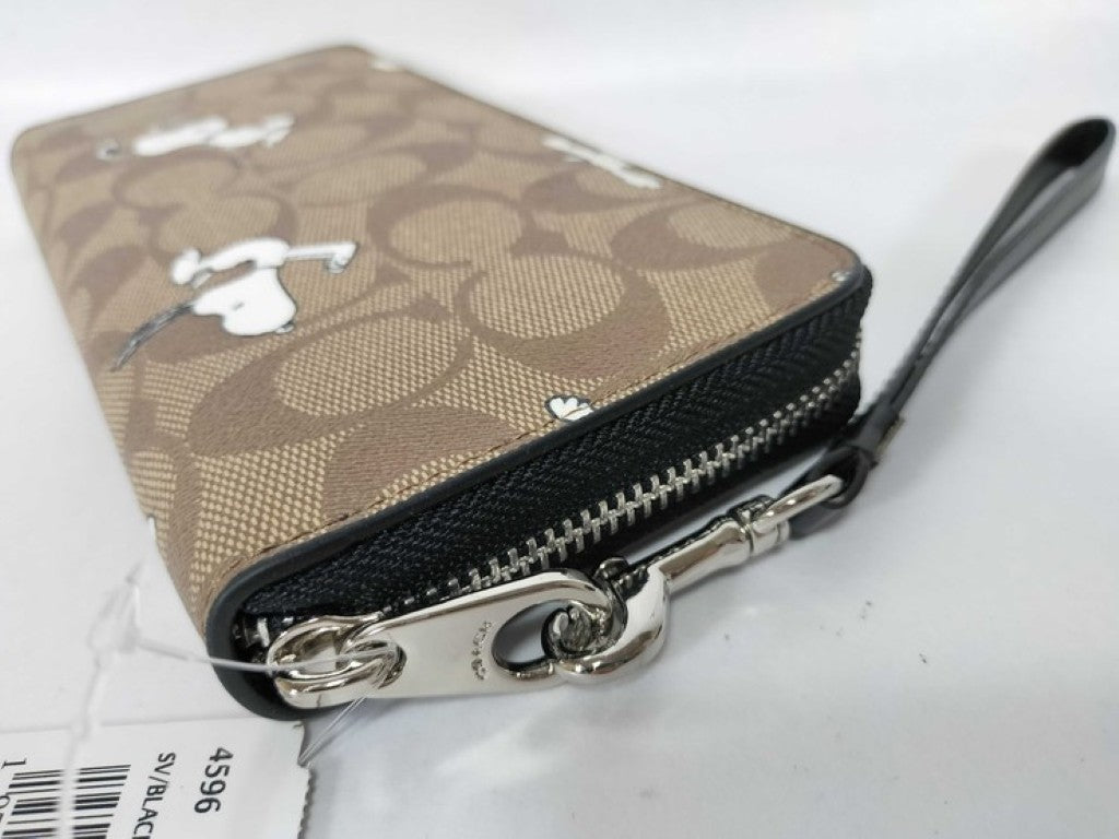 COACH コーチ 長財布 シグネチャー C4596 ベージュ系 PVC レザー レディース ラウンドファスナー スヌーピー ピーナッツコラボ 新品未使用展示品