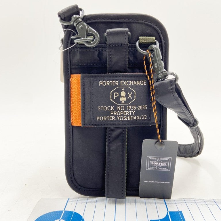 PORTER ポーター ショルダーバッグ PX TANKER GPS HOLDER 376-16898 ブラック オレンジ系 ナイロン メンズ 吉田カバン スマホショルダー ショルダーポーチ 新品未使用展示品