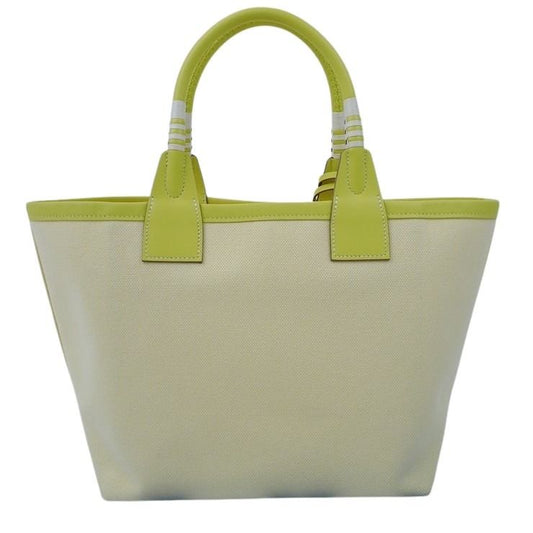 HERMES エルメス ハンドバッグ スティープル25 ライム系 トワルアッシュ×レザー レディース 超美品