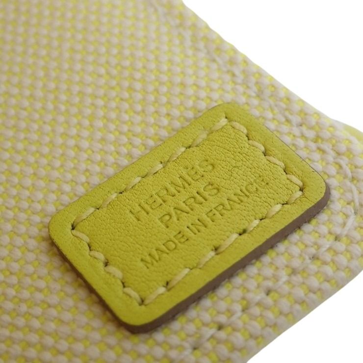 HERMES エルメス ハンドバッグ スティープル25 ライム系 トワルアッシュ×レザー レディース 超美品