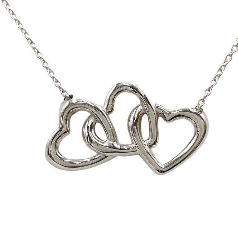 Tiffany&Co. ティファニー ネックレス トリプルオープンハート シルバー系 SV925 レディース 美品