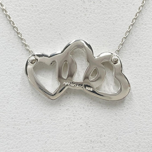 Tiffany&Co. ティファニー ネックレス トリプルオープンハート シルバー系 SV925 レディース 美品