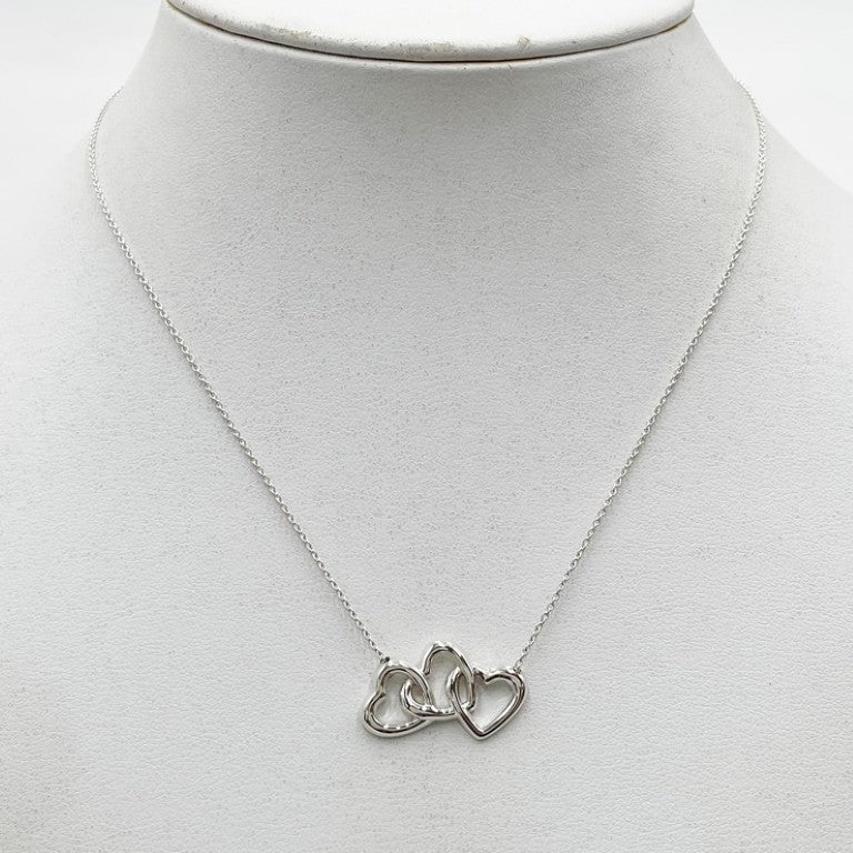 Tiffany&Co. ティファニー ネックレス トリプルオープンハート シルバー系 SV925 レディース 美品