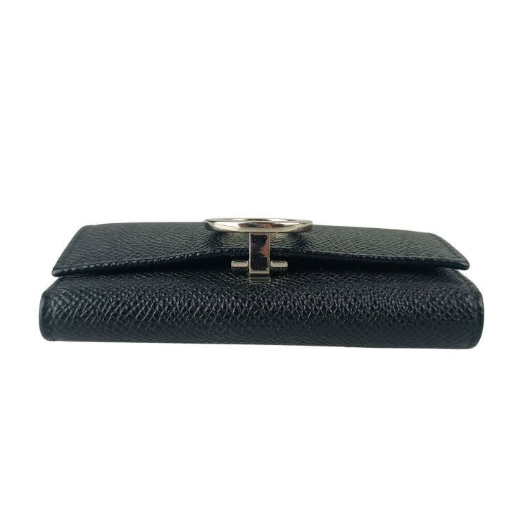 BVLGARI ブルガリ キーケース ブルガリブルガリ 30422 ブラック系 グレインカーフレザー レディース 6連 シルバー金具 ロゴクリップ 美品
