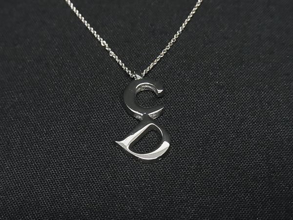 Christian Dior クリスチャンディオール ネックレス CDロゴ シルバー系 メタル レディース 美品