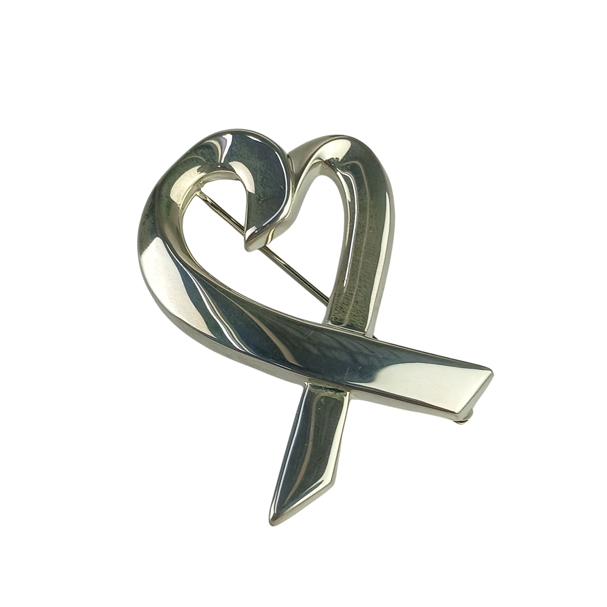 Tiffany&Co. ティファニー ブローチ パロマピカソ ラビングハート シルバー系 SV925 レディース Bigサイズ 美品