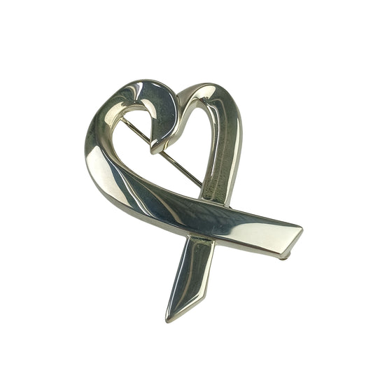 Tiffany&Co. ティファニー ブローチ パロマピカソ ラビングハート シルバー系 SV925 レディース Bigサイズ 美品