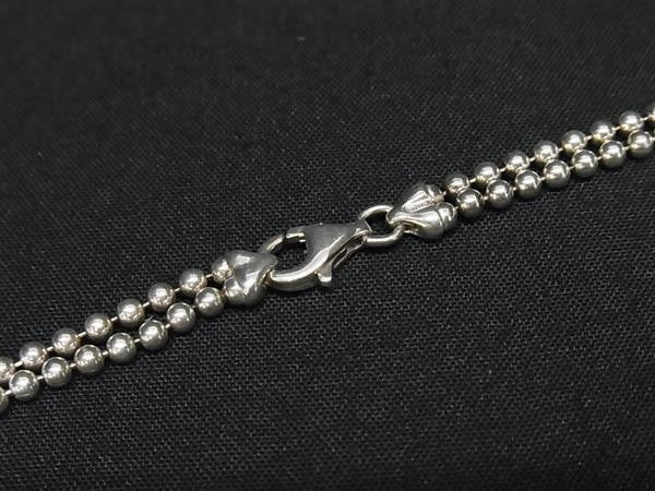 GUCCI グッチ ネックレス プレート ネックレス ダブルボールチェーン シルバー系 SV925 ユニセックス バータイプ 美品