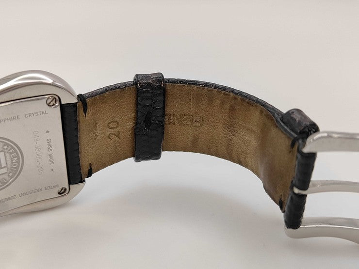FENDI フェンディ 腕時計 ビーフェンディ 3800G シルバー ホワイト文字盤 ブラウン系 ステンレス レザー レディース 美品