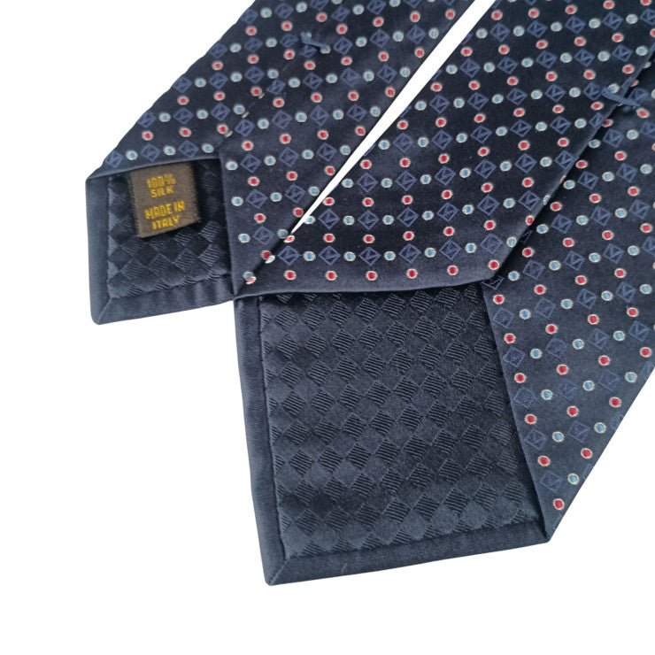 LOUIS VUITTON ルイヴィトン ネクタイ クラヴァット ネイビー系 メンズ ドット柄 超美品